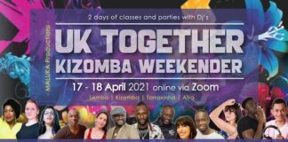 Uk Together Kizomba Weekender: evento online il 17 e 18 aprile uk together 2021